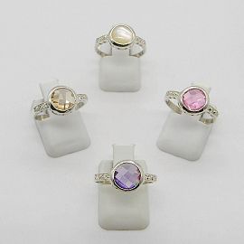 ANILLO CUBICS CENTRO /PLATA